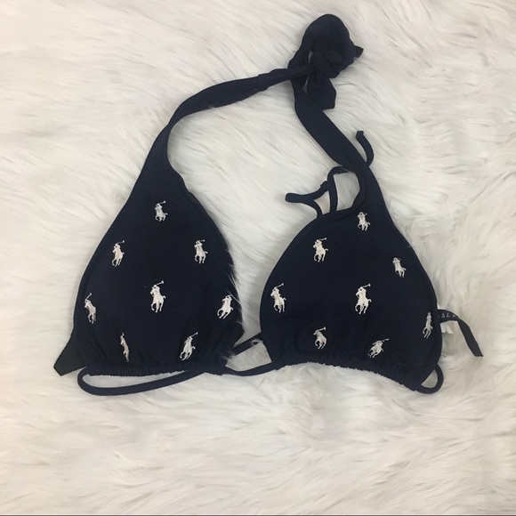 Ralph Lauren Other - Ralph Lauren navy and white bikini swim top sz L
